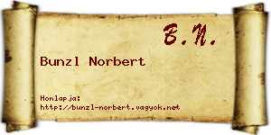 Bunzl Norbert névjegykártya